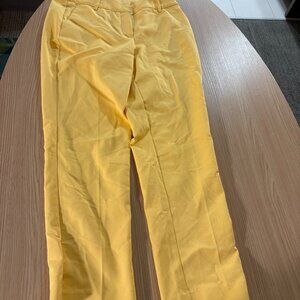 Boston Proper Yellow Pants Size 6 Cotton Polyester Blend Zip Fly Pockets Spring